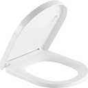 SADALAK Toilet Seat D Shape Soft Close Quick Release Easy Clean Toilet Seat Replacement with Non-Slip Bumpers for Bathroom White
