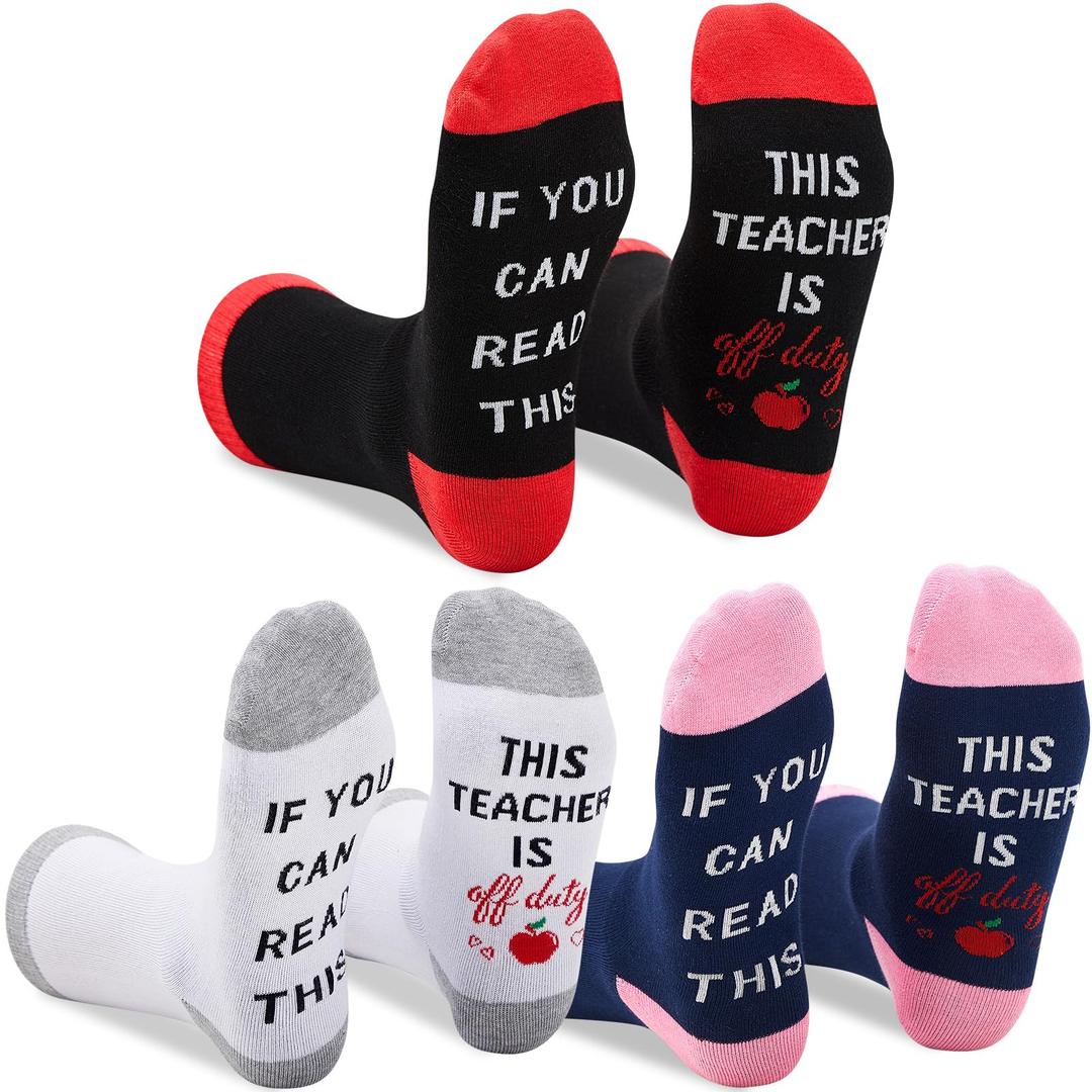 If You Can Read This This Socks For Women Teacher Off Duty Gift Socks Size 6-11W