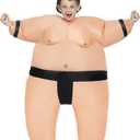Spooktacular Creations Kids Inflatable Costume, Full Body Sumo Wrestler Costume, Sumo Wrestling Blow Up for Kids, Halloween with Hat for Halloween Dress Up Parties, Black, 7-10Y