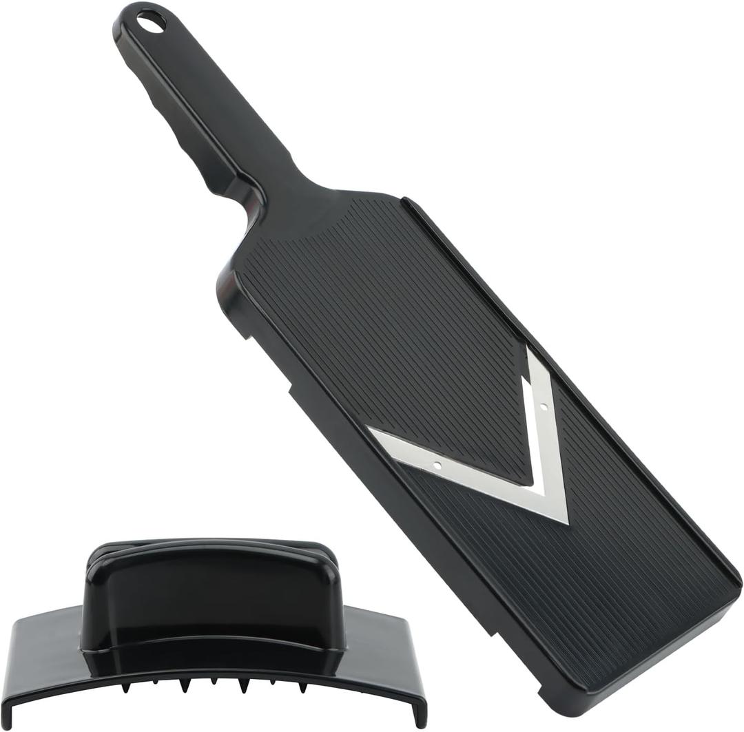 Mandoline Slicer for Kitchen, Multifunctional Handheld Potato Cucumber Slicer, Vegetable Mandoline Slicer with Hand Holder Cabbage Shredder Food Slicer for Potatoes, Onion(black)