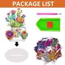 2 x hyzsj DIY Diamond Desktop Ornament Cactus, Crystal Diamond Art Painting Tabletop Ornaments Single Sided, Diamond Ornament for Adult Beginner Home Office Decor Crafts Gift