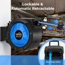 Retractable Air Hose Reel, 3/8" x 100 Ft Hybrid Hose Air Compressor Hose Reel with 6.5 Ft Lead-in Max 300 PSI, Air Hose with Any Length Lock, Automatic Rewind, 180 Swivel Bracket, Quick Coupler
