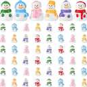 48 Pcs Winter Mini Resin Snowman Tiny Snowman Figurines with Colored Hat Garden Miniature Landscape Accessories Dollhouse Hide Crafts Decor (Lovely)