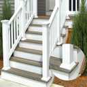 4 Packs 4 Inch Vinyl Post Skirt/England Style Fence Post Cups White PVC Post Column Wraps Porch Two Piece England Base Trim Ring Railing for Wood Vinyl Post, Stair Rails, Fence Deck Stairs Rails (4)