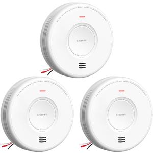 X-Sense AC Hardwired Combination Smoke and Carbon Monoxide Detector, Hardwired Interconnected Smoke and CO Detector Alarm with Replaceable Battery Backup, XP06, 3-Pack