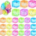 Gemscream 24 Pack Stress Cube with Snowflakes Slow Rising Ice Cube Stress Balls Sensory Squeeze Ball for Anxiety Relief for Party Favors Prizes Goodie Bag Stuffers (Colorful)