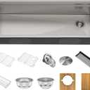 KRAUS Kore Workstation 45-inch Undermount 16 Gauge Stainless Steel Kitchen Sink, Single Bowl Kitchen Sink with Accessories, KWU120-45