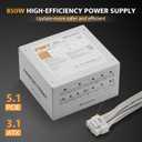 darkFlash PMT Fully Modular Power Supply ATX 3.1& PCIe 5.1 Ready, 2 x 12VHPWR Cable Included, 100% Japanese 105C Capacitors, 80 Plus Gold Gaming PSU (80+ Gold (ATX 3.1) WT, 850 Watts)