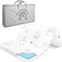 Pack and Play Mattress Trifold - 38"x26"x3'' Dual-Sided Memory Foam Pack N Play Mattresses - Portable Baby Crib Mattress with Breathable Removable Cover