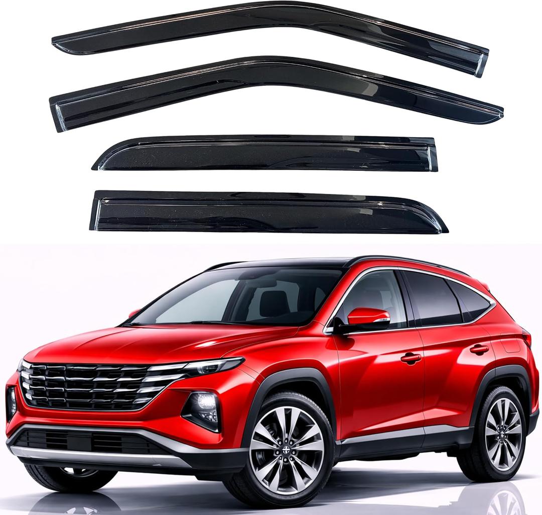 KPY Rain Guards Fit for 2021-2024 Hyundai Tucson, Out-Channel Window Visors Vent Wind Deflectors 4PC, Car Accessories for 21-24 Tucson