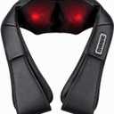 brenzo Neck and Shoulder Massager with Heat, Black | 4D Kneading Nodes, 3 Speed Settings, Soothing Warmth, Fits Neck, Shoulders, Back, Waist and Legs