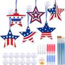 ZEELONA12 Pack Star Suncatcher Craft for Kids Patriotic Suncatcher Ornaments DIY Paint Window Art for Kids Classroom Activity 4th of July Art Projects USA Independence Day Decoration (Star)