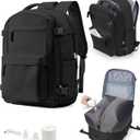 Vacuum Travel Backpack with Air Pump 18x14x8 inches Laptop Personal Item Carry on Flight Approved Compression Vacuum seal Travel Essentials Backpack Space Saver Bags Storage Men mochila de viaje Black