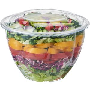 FULING [48 oz. 50 Sets Clear Plastic Salad Bowls with Airtight Lids Disposable To Go Mixing Containers Serving for Fruit, Quinoa, Lunch and Meal Prep