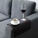 GEHE Sofa Arm Tray Table Flexible/Foldable Couch Arm Tray Armrest Table Perfect for Drink Snacks Great Arm Table for Couch Armrest (16.5" L x 13.25" W x 0.4" H, Mahogany)