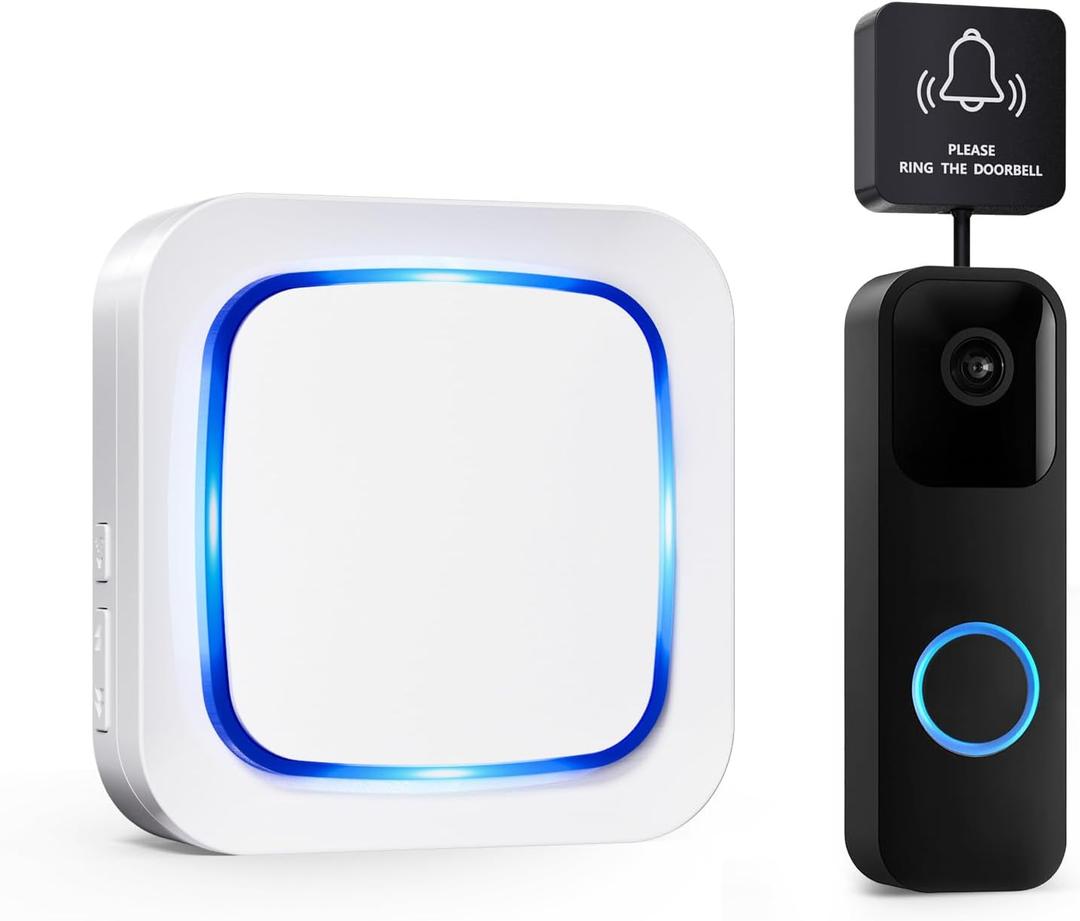 Wireless Doorbell Chime - Compatible with Blink Video Doorbell (2023 release) and Blink Video Doorbell (newest model), 58 Melodies & 5 Volume Levels (1 Video Doorbell Extender 1 Receiver (White)
