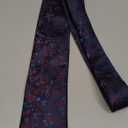 Alizeal Mens 3.15inches Flower Patterned Tie with Floral Printed Pocket Square (109-navy/Maroon)