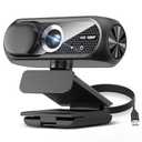 Shcngqio 1080P HD Webcam with Microphone, Noise Cancellation, Privacy Cover, Wide-Angle Lens, Auto Light Correction, Plug & Play USB Webcam for Laptop, Desktop, PC, Mac, Zoom, Skype, Streaming (Black)