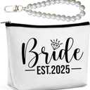 Bride Makeup Bag, Bridal Shower Gifts for Engagement Wedding Bachelorette Gifts for Bride (One Size)