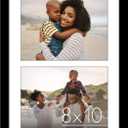 Americanflat 8x10 Double Picture Frame with Shatter-Resistant Glass - Fits Two 8x10 Photos or use as One 12x18 Poster Frame - Signature Collection - Collage Frames for Wall Display - Black