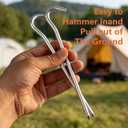 Metal Tent Stakes Heavy Duty 7 Inch Camping Tarp Stakes for Outdoor 20 Pack Garden Edging Fence Hook Metal Ground Stakes for Camping Shelters Tarp Tent Spikes for Canopies Aluminum Tent Stakes