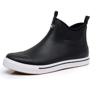 WTW Unisex Rain Boots for Men and Women Waterproof Rubber Fishing Deck Boots Neoprene Boots Slip on Ankle Garden Shoes, 8 Women/6 Men