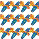 Fun Express Foam Airplanes for Kids 12 Pack - DIY Glider Plane Craft Kit with 229 Stickers | Airplane Party Favors for Birthday Activities | Flying Toy Airplanes Ages 3+