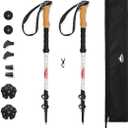 Cascade Mountain Tech Trekking Poles - Carbon Fiber Walking or Hiking Sticks with Quick Adjustable Locks, Cork Grip