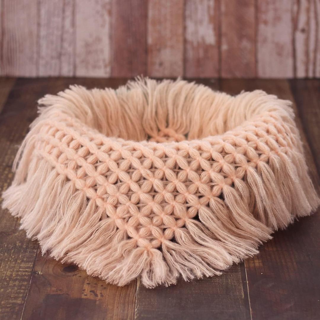 Coberllus Newborn Baby Photography Props Blanket Handmade Knitted Twist Wrap Posing Aid Backdrops for Boy Girls Photography Shoot