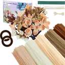 400 Pcs Pipe Cleaners Craft,5 Assorted Colors Pipe Cleaners Bulk, Chenille Stems for DIY Flower Making Kit with Floral Wires, Gardening Tape, Stamen& Ribbon (Brown)