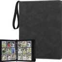 GERMUN 9 Pocket Card Binder, Premium Zip Trading Card Binder, 720 Double Sided Pocket PU Card Collection Binder, Collector Card Album, Card Folder for MTG, TCG, Sports Cards, Game Cards (Black1) (Marble Texture Black)