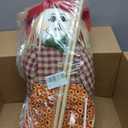 Scarecrow Decorations, 2 Pack Fall Stuffed Scarecrow for Autumn, 100CM Outdoor Harvest Decoration for Thanksgiving Halloween Decors for Yard Garden Home School, Porch Decor for Outside, Red