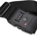 Adjustable TSA Luggage Straps,Cross Suitcase Belts 3-Digit Combination Lock for 20-34" Suitcases, Great Travel Accessory (Black)