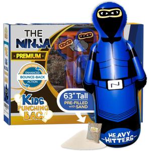 INFLATABLE DUDES Ninja Toy 63 Inches -Kids Punching Bag | Already Filled with Sand| Bop Bag | Inflatable Bopper | Boxing | Ninja Birthday Party | Punching Bag for Kids- (Heavy Hitters Nobi)