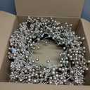 20" Christmas Wreath for Front Door Artificial Champagne Holly Berry Wreath for Christmas Thanksgiving Winter Holiday Decoration