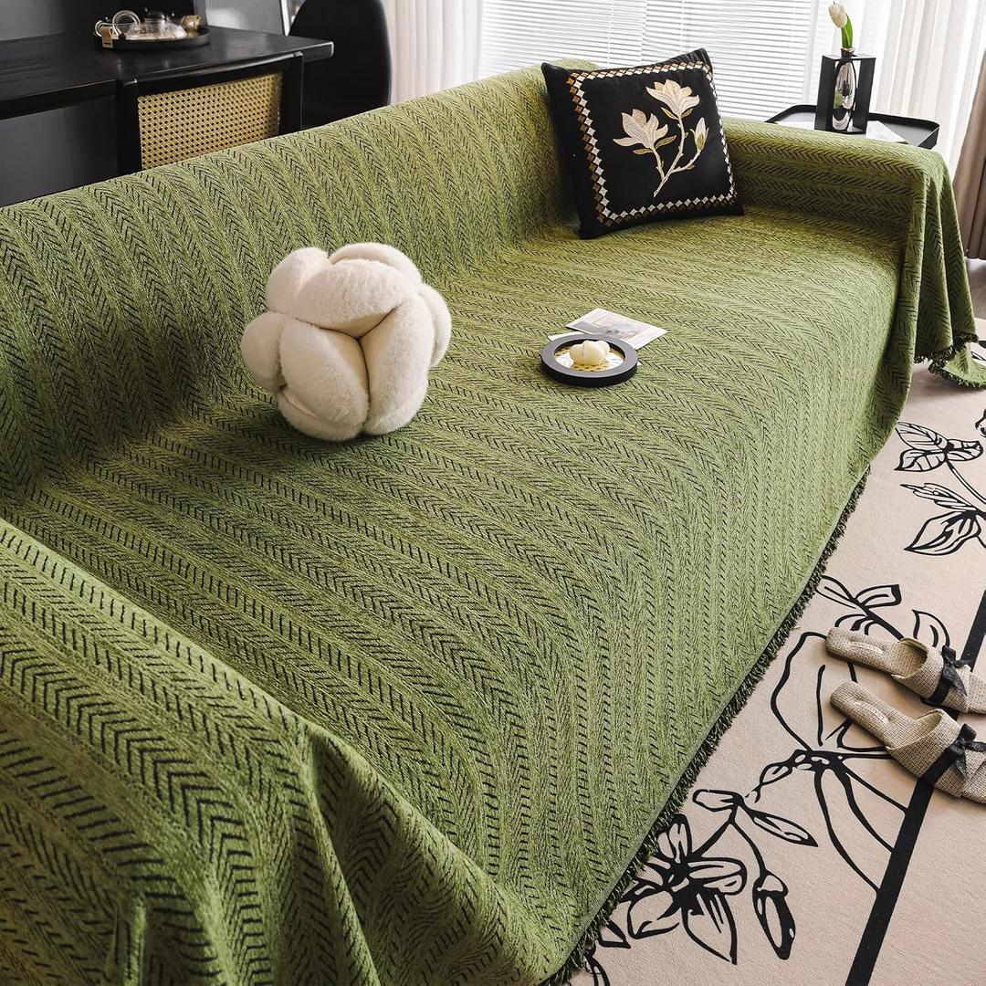 Sofa Blanket & Covers for Couches,Furniture Pad 71"x134",Green