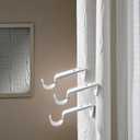 Curtain Rod Brackets Heavy Duty Drapery Hardware Adjustable Rod Holders for 7/8 or 1 Inch Rods, Set of 3 (White, fits rods up to 1 inch)