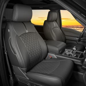 Seat Covers for F150 XL XLT STX 2021-2026 2025 2024 2023 2022 Supercrew Cab, Accessories for F150, Truck Seat Protection, Durable Easy-cleaning Leather, NOT for 40/20/40 Bench Front Seat(Jump Seat)