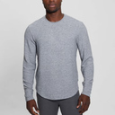 Guess Longsleeve Hudson Linear Texture Crew - Gris Chine Multi, Size XL