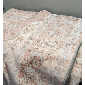 Washable Rug 9x12 Neutral Area Rugs,Ttaditional Living Room Bedroom Carpet Non-Slip Low Pile Vintage Soft Throw Rug for Dining Room Office Kitchen Indoor Nursery,Salmon