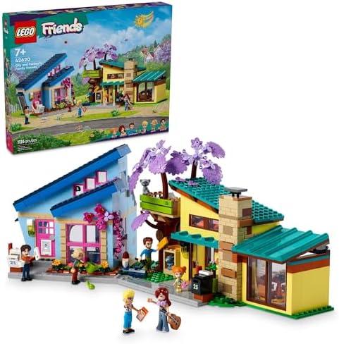 LEGO Friends Olly and Paisley's Family Houses Toy for Kids with 5 Mini-Doll Figures for Creative Play, Two-Story Home with Treehouse Toy, Dollhouse Toy Gift Idea for Girls and Boys Ages 7+, 42620