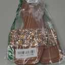 GORGLITTER Women's Sparkly Jeweled Flat Sandals Dressy Open Toe Glitter Shiny Slippers Slip-on Shoes (9.5, Brown)