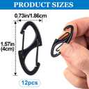 8 x HINZIC 12Pcs Zipper Clip Anti Theft Deterrent, Black Dual Opening Safety Zipper Pull Replacement, Keep The Zip Closed for Backpacks Traveling Camping Suitcases