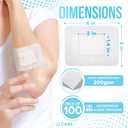 JJ CARE Waterproof Adhesive Island Dressing [Pack of 100], 3" x 4" Sterile Bordered Gauze, Breathable Island Wound Dressing, Individually Wrapped Adhesive Gauze Bandages with Non-Stick Central Pad