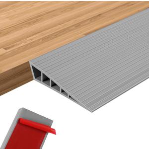 EaseThrift 1" Rise Threshold Ramps for Doorways 40'' L Rubber Wheelchairs Ramps for Home Self-Adhesive, Door Transition Strip for Home (Silver)