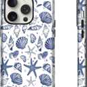 Compatible for iPhone 14 Pro Case, Coastal Beach Summer Blue Ocean Seashell Aesthetic Protective Phone Case (for iPhone 14 Pro), RUI-97A-A