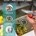 3 in 1 Kitchen Sink Stopper and Strainer Combo, Pop Up Stainless Steel Kitchen Drain Strainer, Anti-Clogging Sink Strainer Basket with Handle for Standard 3-1/2 inch Drain, 1Pack