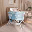 Dream On Me Karley Bassinet for Newborns, Award-Winning National Parenting & Moms Choice Winner, Portable Lightweight Bassinet with Adjustable Canopy, Dual-Sided Mattress & Storage Bag - Aqua