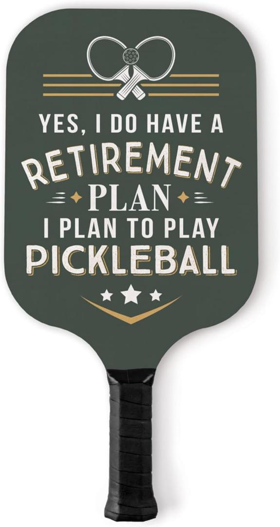 P. Graham Dunn Retirement Plan Pickleball Steel Grey 15.5 x 7.75 Plywood Pickle Ball Paddle