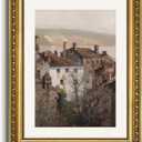 VIYYIEA Gold Framed Canvas Wall Art, European Towns Landscapes Art, Living Room Hallway Bedroom Library Rustic Retro Neutral Decor, Vintage Antique Country Town Picture Paintings,11x14 Inch